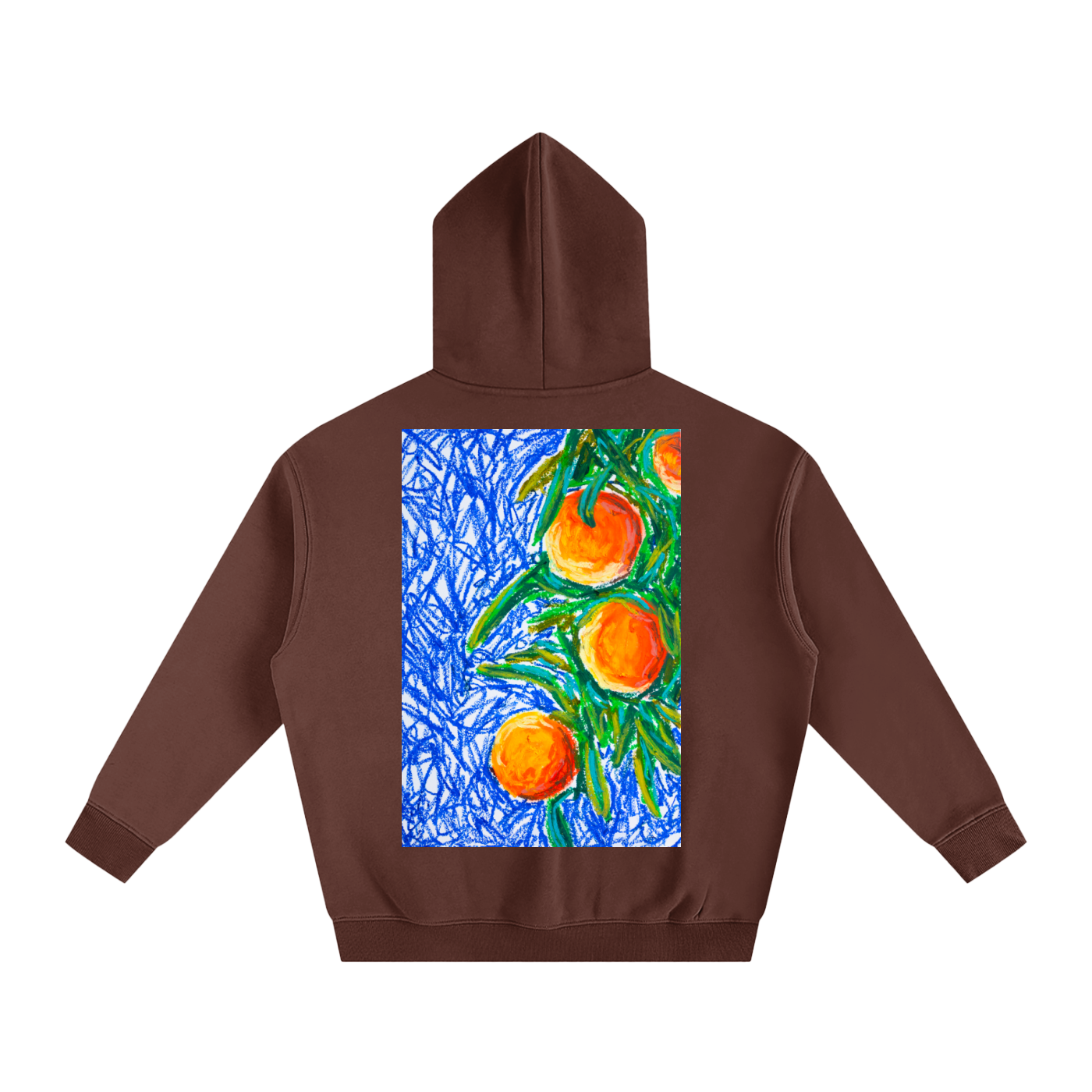 art,orange,tree,oilpastel,abstract,hoodie,clothing,wearableart