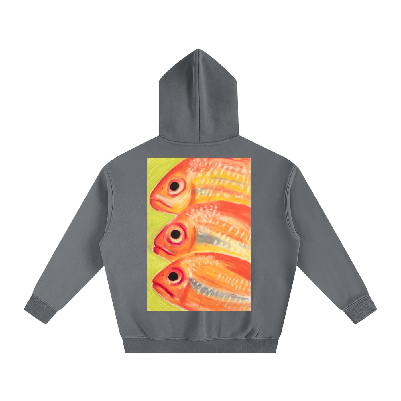 hoodie,art,wearableart,clothes,fleece,fish,oilpastel,colourful,gift