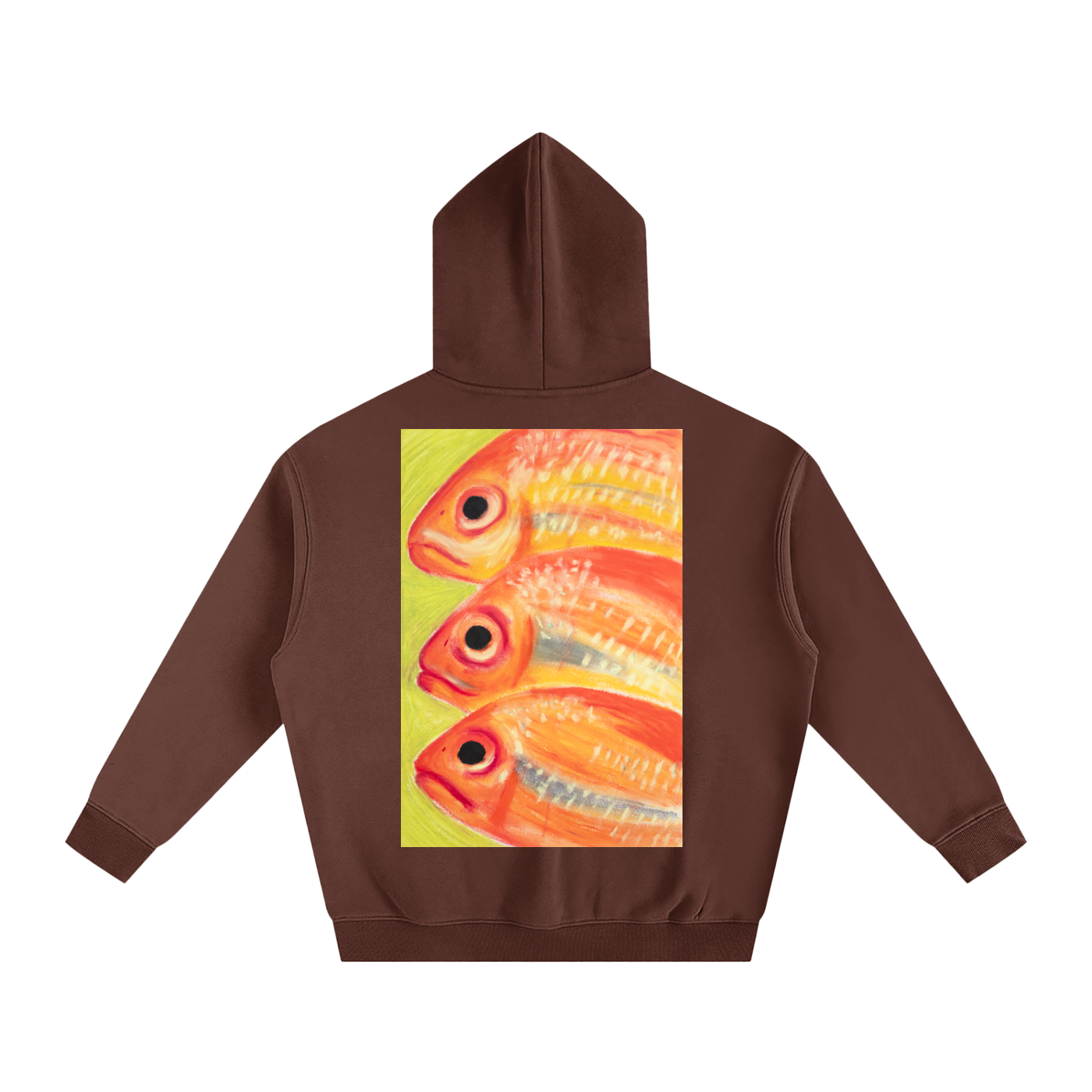 hoodie,art,wearableart,clothes,fleece,fish,oilpastel,colourful,gift