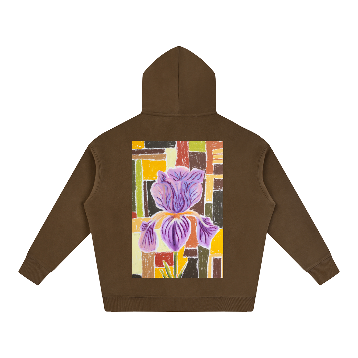 art,hoodie,wearableart,iris,flower,retro,vintage,warm,cozy,winterwardrobe,winter,style
