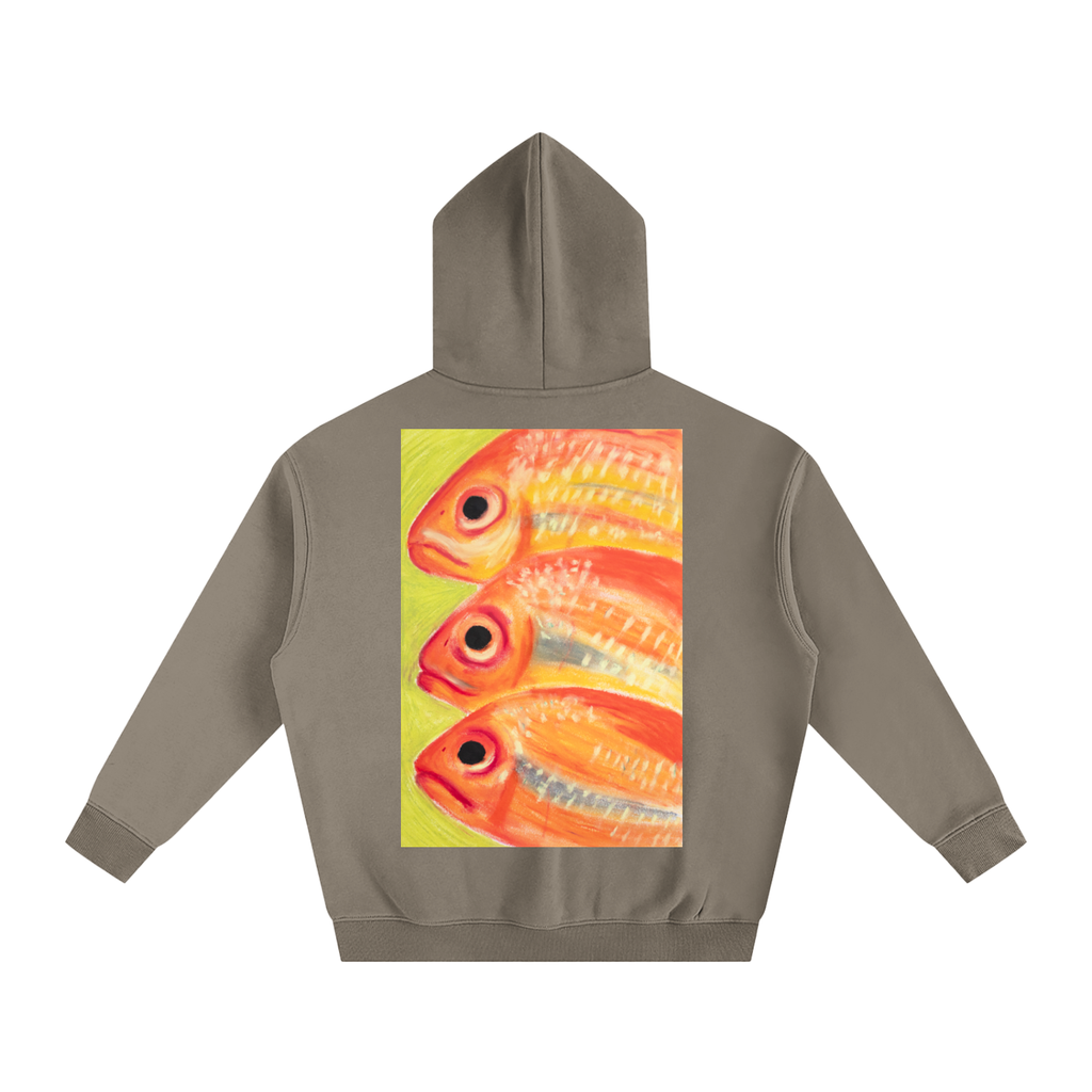 hoodie,art,wearableart,clothes,fleece,fish,oilpastel,colourful,gift