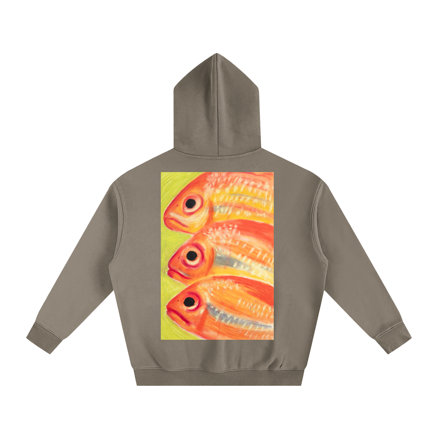 hoodie,art,wearableart,clothes,fleece,fish,oilpastel,colourful,gift