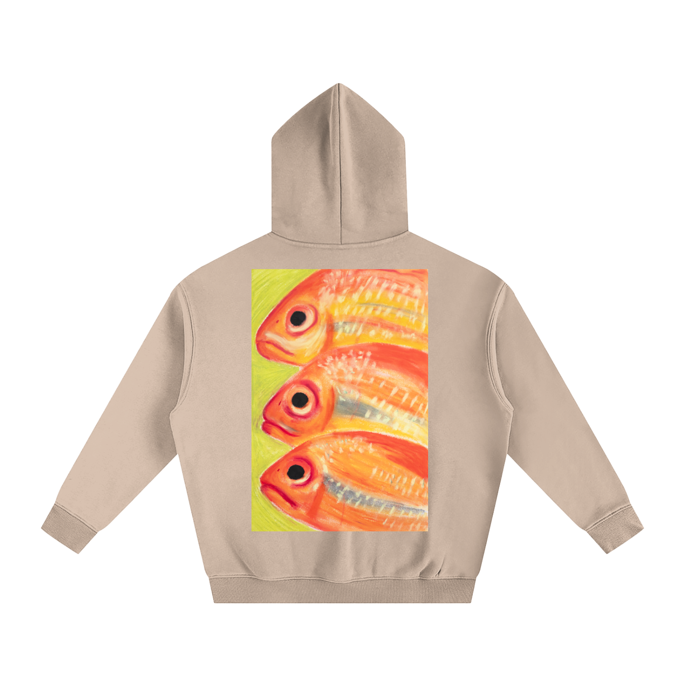 hoodie,art,wearableart,clothes,fleece,fish,oilpastel,colourful,gift