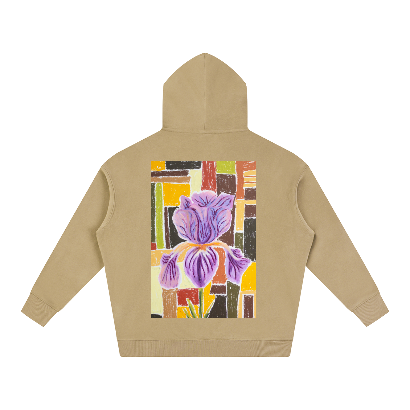 art,hoodie,wearableart,iris,flower,retro,vintage,warm,cozy,winterwardrobe,winter,style