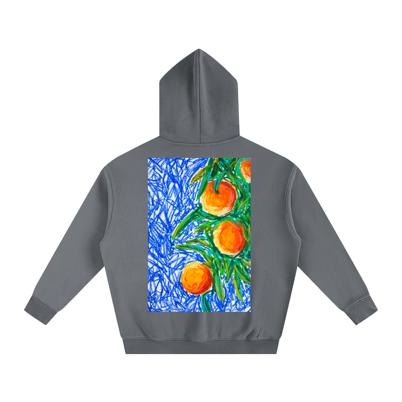 art,orange,tree,oilpastel,abstract,hoodie,clothing,wearableart